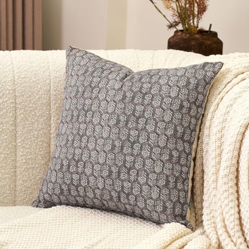 Amor Virisso Floral Pillow Covers 18x18 Couch Pillows for Living Room Farmhouse Neutral Pillow Covers Decorative Throw Pillow Covers Accent Sofa Pillows 1PC,Light Taupe - color: Light Taupe, size: 18" x 18" (Pack of 1)