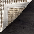 Rugs USA Patricia Ivory, 6' x 9', Solid, Jute & Wool, Soft and Textured, High Traffic, Stain Resistant, Easy Clean, Durable Area Rug for Bedroom, Living Room, Dining Space, Den, Foyer, Entryway - size: 6' x 9' (Rectangular)