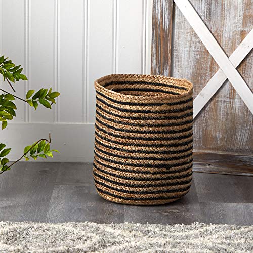 Nearly Natural 13.5in. Handmade Natural Jute Basket Planter, Beige