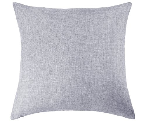 Aiking Home Woven Fine Faux Linen Throw Pillow Cover, Size 18"x18", Light Grey - color: Light Grey, size: 18" x 18" (Pack of 1)