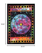 ANJANIYA Sun Moon Star Zodiac Goodluck Tarot Card Bohemian Room Dorm Decor Hippie Indian Boho Tapestry Psychedelic Mandala Wall Hanging Art Cotton Tapestries (Multi, 30"X40")