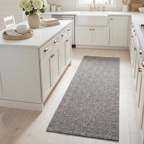 SAFAVIEH Natural Fiber Collection Runner Rug - 2'6" x 8', Light Grey, Handmade Jute, Farmhouse Style, Chunky Textured Thick Pile (NF447G) - color: Light Grey, size: 2'6" x 8' (Runner)