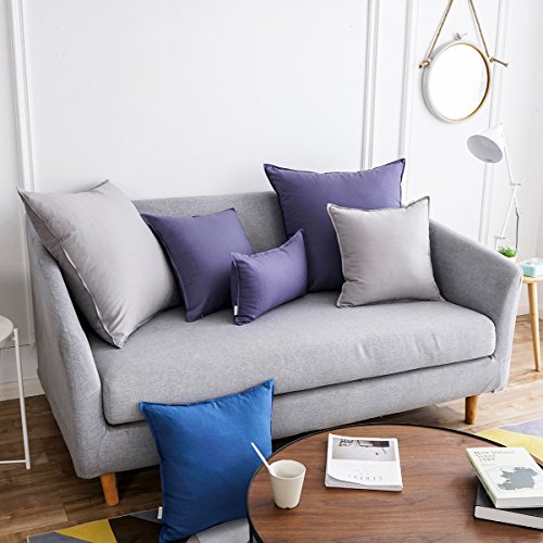 Jeanerlor Solid Cotton Linen Decoration Toss Throw Pillow Sham Cushion Case Special Pillow Cover Delicate Decorative Pillowcase for Children Kid Baby, 18"x18"(45 x 45cm), Silver Grey - color: Silver Grey, size: 18" x 18" (Pack of 1)