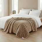 Fleece Throw Blanket 50" x 70" - Soft Cozy Microfiber Plush Blanket, Lightweight Warm Throw for Couch Bed Sofa Chair, All Season Use, Sand Leopard - color: Sand Leopard