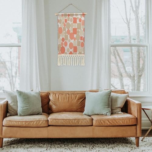 FekiLoot Beige Coral Multicolor Wall Painting Fashion Wall Art Popular Wall Hanging Exquisite Wall Decor Natural Tapestry Home Decoration Fringe Wall Decor For Living Room Bedroom Macrame Wall Art