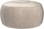 Thgonwid Unstuffed Moroccan Storage Pouf Foot Stool Ottoman Seat Handmade Faux Leather Bean Bag Floor Chair Foot Rest for Living Room, Bedroom or Balcony (Mushroom)