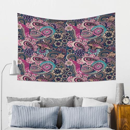 RTAFGU Perris Tapestry, Vintage Paisley Floral Pattern, Bohemian Ethnic Accent Aesthetic Wall Hanging Tapestries for Living Room, Bedroom, Dorm Party Home Decoration 60" L x 51" W - color: Perris_2804, size: 60"L x 51"W