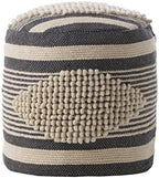 Foamma Pouf Ottoman Dark Blue, 16"x16"x16" - Cylindrical Ottoman Foot Rest for Living Room and Bedroom, Pouf Footstool, Foot Rest for Couch, Boho Furniture for Home
