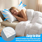 Sukh Disposable Pillow Case Covers Standard Size - White Pillow Cases Bulk Set 15 Pack, Pillow Covers Standard Size 31 x 20 Inch, Travel Pillow Case Cover for Hotels, Guest Rooms, Bedding Supplies