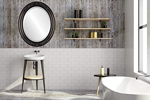 OVALCREST Oval Beveled Wall Mirror for Home Decor - Florence Style - Rubbed Bronze - 44" x 34" - color: Rubbed Bronze, size: 44"L x 34"W