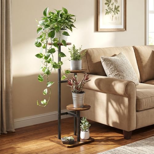 3 Tier Plant Stand Indoor, Multiple Plant Stands for Indoor Plants | Sturdy wood structure, space-saving corner design. Multi-layer rack holds multiple potted plants,ideal for living room