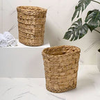 happimess HPM1401A-SET2 Miles Rustic Farmhouse Handwoven Water Hyacinth 4.5-Gallon Tapered Oval Wicker Watebasket, Natural (Set of 2) - color: Natural