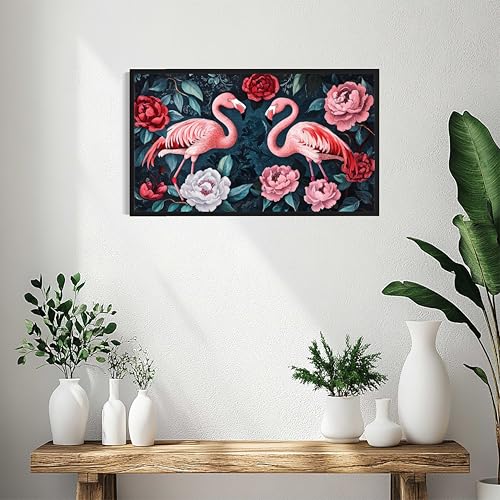 Flamingos William Morris Wall Art Poster Prints, Vintage Flowers Tapestry, Floral Decor for Living Room, Bedroom, Office, Bathroom AA12 (Flamingos, 24 x 48 inches (1 Panel), Unframed) - color: Flamingos, size: 24 x 48 inches (1 Panel)