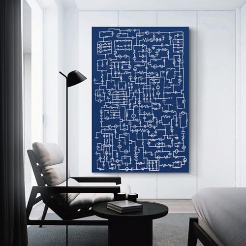 Vintage Industrial Electrical Poster Educational Canvas Wall Art Aesthetic Decorative Painting Living Room And Classroomstyle 12x18inch(30x45cm) - size: 18"L x 12"W