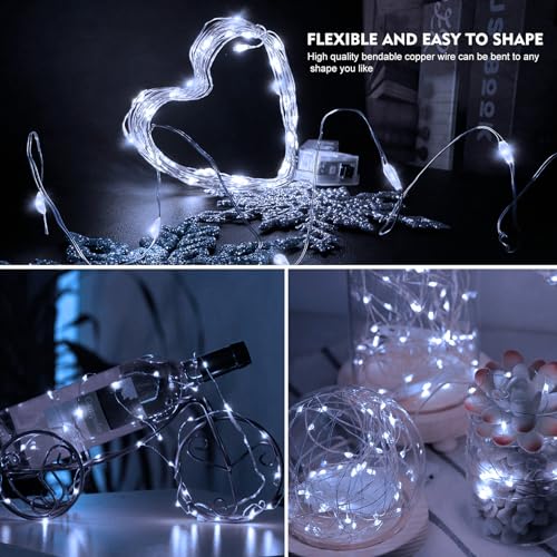 AIKEI 48 Pack LED Fairy Lights Battery Operated, Fairy String Lights Waterproof 7 Feet 20 Led Firefly Starry Lamps for Wedding Party Bedroom Garden Halloween Christmas Decoration White - color: White, size: 48PCS-STANDARD