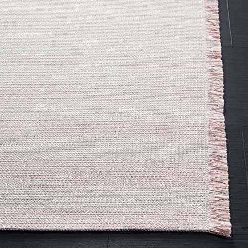 SAFAVIEH Augustine Collection Runner Rug - 2' x 9', Ivory & Pink, Cotton Stripe Fringe Design, Non-Shedding & Easy Care, Ideal for High Traffic Areas in Living Room, Bedroom (AGT501U) - color: Ivory/Pink, size: 2' x 9' (Runner)