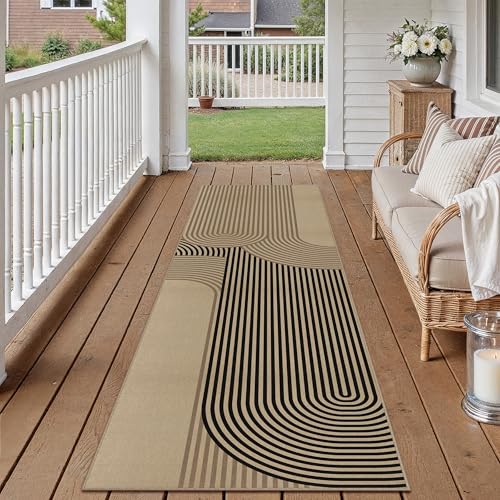 PureCozy Modern Rainbow Hallway Runner Rug 2x8 Washable Easy Jute Rugs for Entryway Kitchen Farmhouse Long Indoor Outdoor Carpet Non Slip Runner for Porch Bedroom Laundry Front Door - color: Rainbow 2, size: 2' x 8' (Runner)