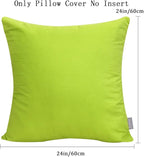 Thmyo 4-Pack 100% Cotton Comfortable Solid Decorative Throw Pillow Case Square Cushion Cover Pillowcase Sublimation Blank Pillow Covers DIY Throw Pillowcase for Sofa(24x24 inch/ 60x60cm,Light Green)