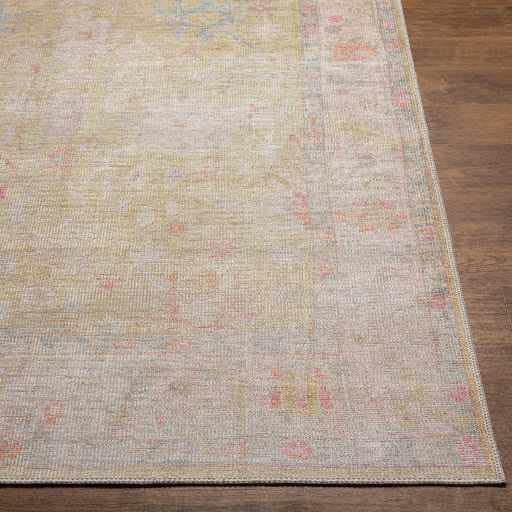 Hauteloom Zinnia Vintage Distressed Faded Area Rug - Oriental Bohemian Turkish Floral Carpet - Machine Washable Rug - Stain Resistant - Pet Friendly - Pink, Green, Blue - 5'3" x 7' (5x7) - color: Light Brown, Medium Gray, Dark Brown / Bozkurt, size: 5'3"
