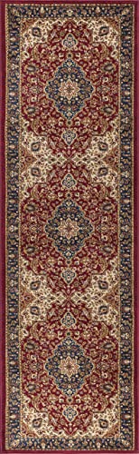 2x8 Hallway Runner Rug | Kitchen, Walkway, Entryway Rugs | Traditional, Oriental | Red 2'3'' x 7'3'' - color: Red - Kirsten, size: 2'3" x 7'3" (Rectangular)
