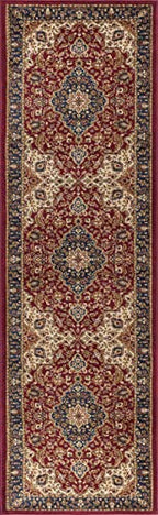 2x8 Hallway Runner Rug | Kitchen, Walkway, Entryway Rugs | Traditional, Oriental | Red 2'3'' x 7'3'' - color: Red - Kirsten, size: 2'3" x 7'3" (Rectangular)