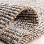 SAFAVIEH Natural Fiber Collection Accent Rug - 2' x 3', Silver & Natural, Handmade Woven Fringe Jute, Ideal for High Traffic Areas in Entryway, Living Room, Bedroom (NF826G) - color: Silver/Natural, size: 2' x 3' (Rectangular)