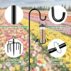 ANIDEER 60" Shepherds Hooks for Outdoor, Heavy Duty Bird Feeder Pole for Hummingbird Feeder, Hanging Lantern, Shepherds Hook for Bird Feeders for Outside with 7 Prongs Base,1 Pack - size: 60 Inch, style: 1 Pack