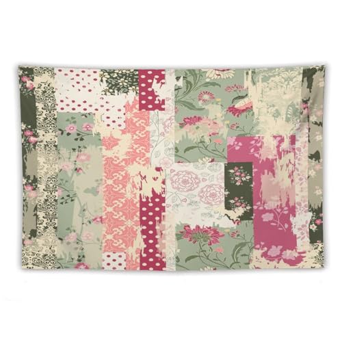 Kurtect Patchwork Flower Tapestry,Abstract Colorful Floral Retro Style Hand Drawn Tapestries for Party Beach Picnic Blankets Tablecloths Living Room Wall Deocr, 40x60 in - color: style-1, size: 60"L x 40"W