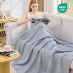 EMME Cotton Muslin Throw Blanket Couch Breathable Gauze Blanket Soft Lightweight Blankets Adults (Dusty Blue, 50"x60") - color: 11 - Dusty Blue, size: Throw (50" x 60")