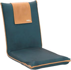 malu Portable Extra Large Padded Floor Chair w/Back Support – Japanese Meditation Cushion, Comfortable Folding Backrest, Removable Easy Wash Cover - Forest Green