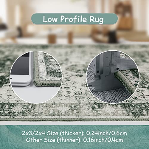 Moynesa Ultra-Thin Washable Area Rug - 2x3 Small Grey Front Door Rug Kitchen Mat, Non Slip Non Shedding Pet Friendly Bathroom Carpet for Office Laundry Powder Room Bedside Hardwood Floor - color: Grey, size: 2' x 3'