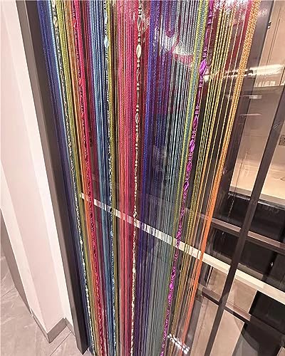 ave split 100cmX200cm Decorative Door String Curtain Beads Wall Panel Fringe Window Room Divider Blind for Wedding Coffee House Parts Door Divider Beads Tassel Screen Decoration (Colorfull 25) - color: Colorfull 25