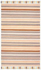 SAFAVIEH Montauk Collection Area Rug - 5' x 8', Beige & Multi, Handmade Boho Stripe Fringe Cotton, Ideal for High Traffic Areas in Living Room, Bedroom (MTK901A) - color: Beige/Multi, size: 5' x 8' (Rectangular)