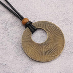 Leather Necklace for Women Long Boho Pendant Hippie Choker Necklace Bohemian Layered Leather Rope Wooden Jewelry Gifts - style: Bohemian Choker Necklace