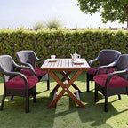 MTMR Outdoor Chair Cushions Set of 2, Water-Repellent 19”X19” Patio Chair Cushions with High Elasticity PP Cotton, No Fading Tufted Patio Furniture Cushions, Thick Seat Cushions for Outdoor Furniture - color: Burgundy