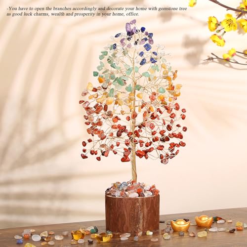 MAIBAOTA 7 Chakra Tree of Life Crystal Tree for Positive Energy Spiritual Gifts for Women Meditation Spiritual Decor Housewaming Gift New Home Apartment - color: Multicolor03
