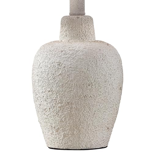 Table Lamps for Bedroom Set of 2 Farmhouse Table Lamps for Living Room 21" Rustic Cottage Jar-Shaped Bedside Lamp for Nightstand with Natural Beige Finish,Bulbs Not Included - color: White