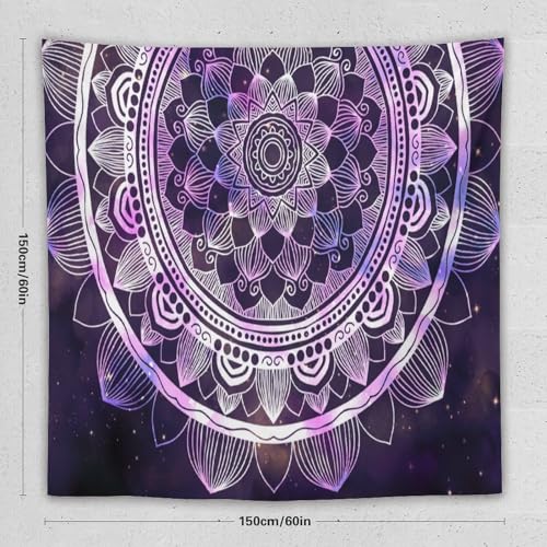 HZOHNAGO Mandala Tapestry Abstract Ancient Geometric Star Field Colorful Galaxy Pattern Printed Wall Tapestry Watercolor Abstract Wall Hanging for Bedroom Living Room Dorm 60" W x 60" H - color: Mandala-1, size: 60"L x 60"W