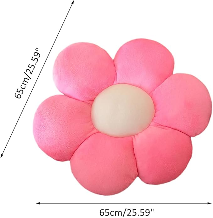lannery Flower Plush Throw Pillows, Flower Floor Pillow Seating Cushion Toy for Reading, Room, Watching TV (25.6", Pink-1)
