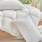 WARMDERN Waffle Weave Pillowcases Standard Size 4 Pack Pillow Cases Soft Microfiber Pillow Case Covers Set of 4 Boho Woven Textured Pillowcase with Envelope Closure(White, 20x26 Inches, 4 Pack) - color: White-waffle Weave, size: 20" x 26" (Pack of 4)