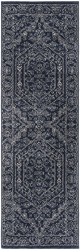SAFAVIEH Adirondack Collection Runner Rug - 2'6" x 6', Navy & Ivory, Oriental Medallion Design, Non-Shedding & Easy to Clean, Ideal for Ideal for Hallway, Foyer, Kitchen, Entryway, Bedroom (ADR108N) - color: Navy/Ivory, size: 2'6" x 6' (Runner)