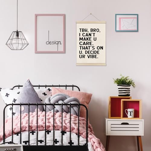 DOI-LANEE Funny Classroom Posters Hanger Frame, Math Classroom Must Haves Canvas Wall Decor, Homeschool Decor, High School Gifts for English Teachers Students Teen Boys Girls 16x12 Inch - color: Off-White A07