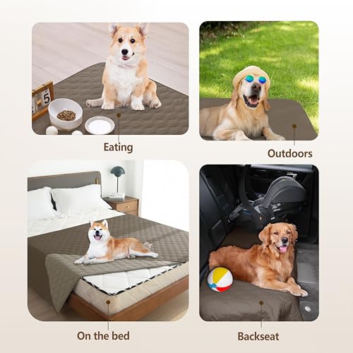 gogobunny 100% Double Sided Waterproof Dog Blanket Soft Pet Bed Cover Reversible Protect Furniture Couch Sofa Car for Puppy Cat Kids (Dark Walnut/Light Walnut, 30x30 Inch (Pack of 1)) - color: Dark Walnut/Light Walnut, size: 30x30 Inch (Pack of 1)