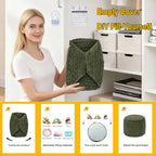 Asuprui 20x14 Inch Unstuffed Ottoman Pouf Cover – Lightweight Foot Rest, Floor Bean Bag Chair, Storage Pouf for Living Room, Bedroom & Balcony (Filler Not Included) (Green) - color: Green