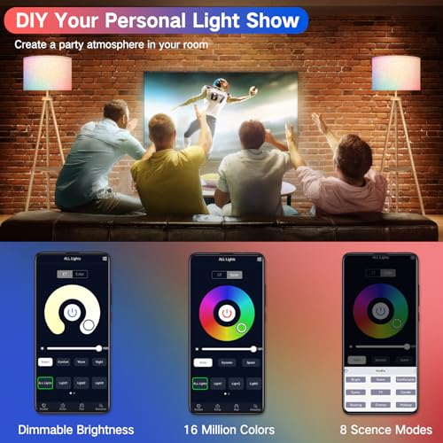 OUTON Tripod Floor Lamp with Shelves, Mid Century Dimmable Wood Floor Lamp with Remote Control, 4 Color Temperatures, Standing Tall Lamp with Linen Shade for Living Room, Bedroom, Office, Oak Hardwood - color: Wood (RGB)