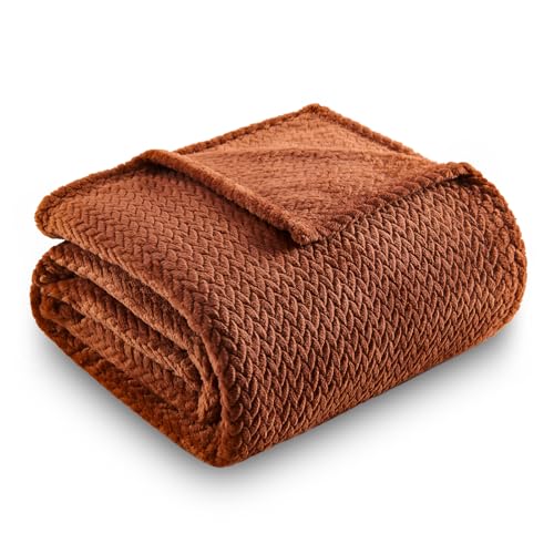 NEWCOSPLAY Super Soft Throw Blanket Coffee Premium Silky Flannel Fleece Leaves Pattern Lightweight Bed Blanket All Season Use (Coffee, Throw(50"x60")) - color: Coffee, size: Throw(50"x60")