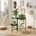 aboxoo 3 Tier Metal Plant Stand Modern NEW, Indoor Outdoor Multi-Tiered Plant Stand Display Tray, Flower Pot Stand for Indoor Home Outdoor Patio Balcony Yard - size: 3 Tier