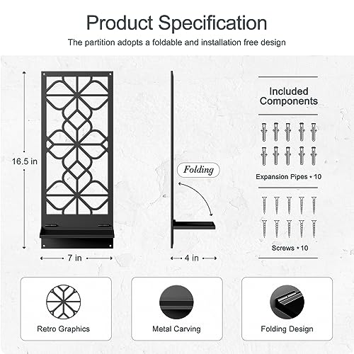 Black Metal Wall Candle Holder Set of 2, Boho Vintage Farmhouse Bathroom Wall Art, 3D Rustic Aesthetic Line Decor for Entryway, Hallway, Bedroom, Office, Living Room - Meaningful Gift (16.5 x 7 in) - color: Black
