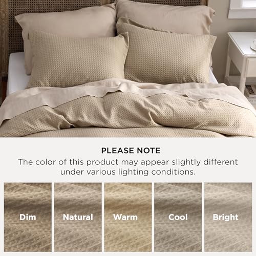 Bedsure Textured Duvet Cover King Size, Soft & Breathable Comforter Cover for All Season, 3 Pieces Wrinkle-Resistant Zipper Bedding with 8 Corner Ties, Khaki - color: 10 - Khaki (No Comforter), size: King (104" X 90")