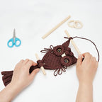 ORIGACH DIY Macrame Owl Wall Hanging Tapestry Kit Brown Cotton Handmade Macrame Owl Kit Boho Macrame Wall Hanging Decor Woven Ornament Gift for Bedroom Living Room